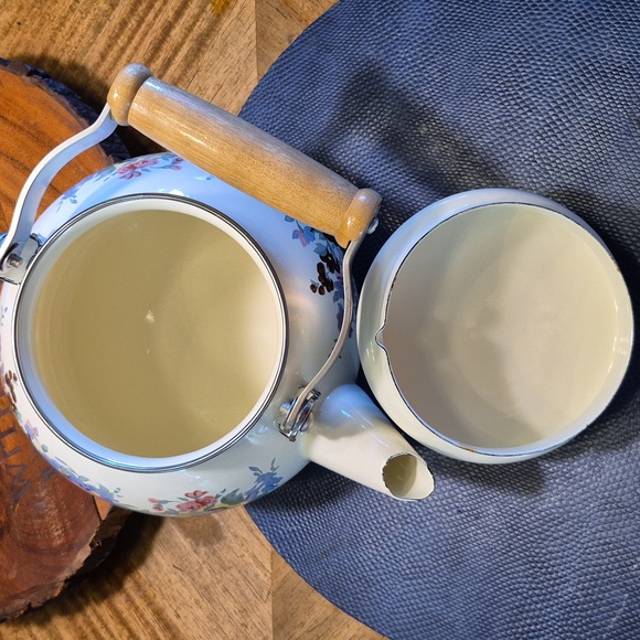 Enamel Tea Kettle Vintage From The 80s. (#TK-5)vgc. - Picture 11 of 14